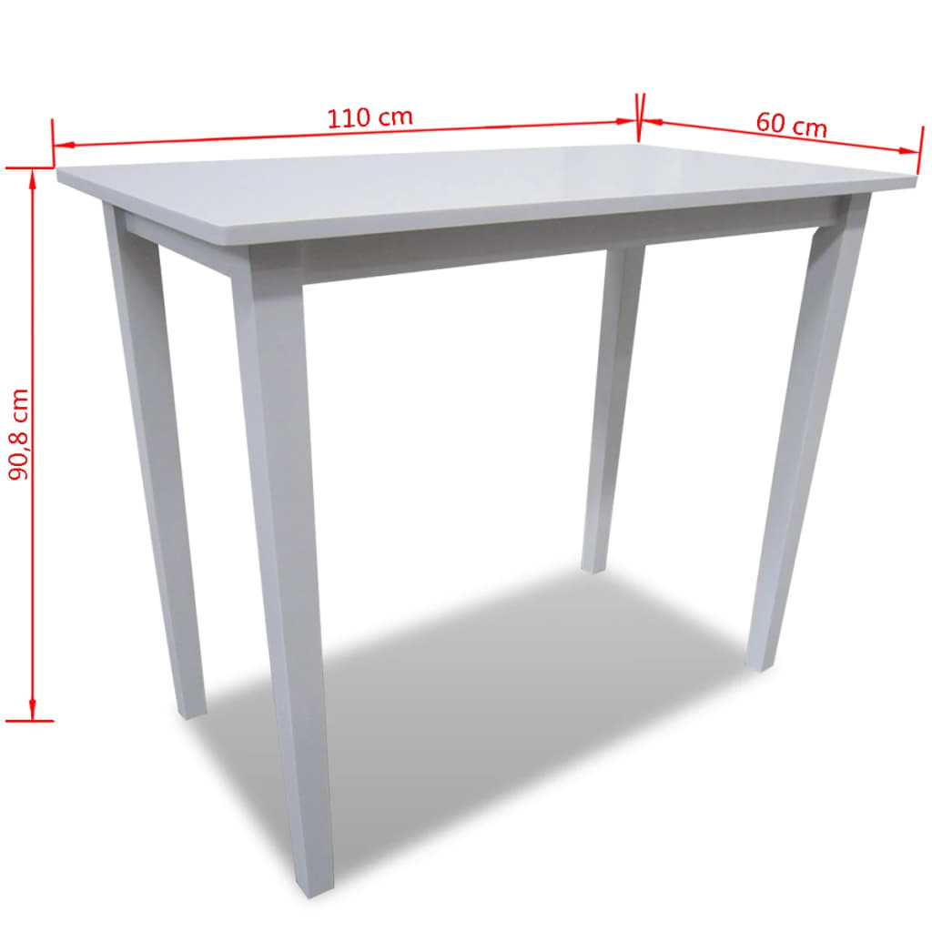 Mesa alta de madera blanca