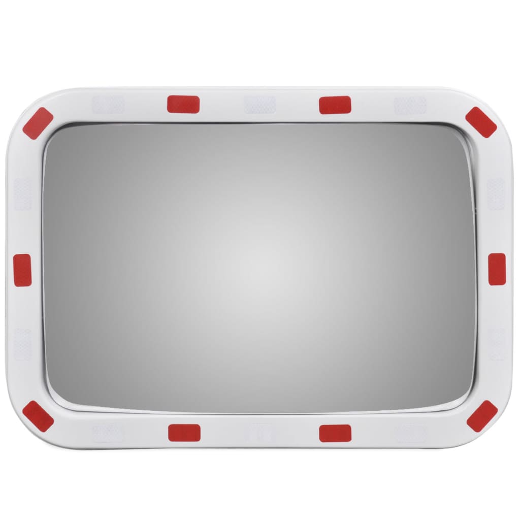 Espejo de tráfico convexo rectangular con reflectores 40 x 60cm