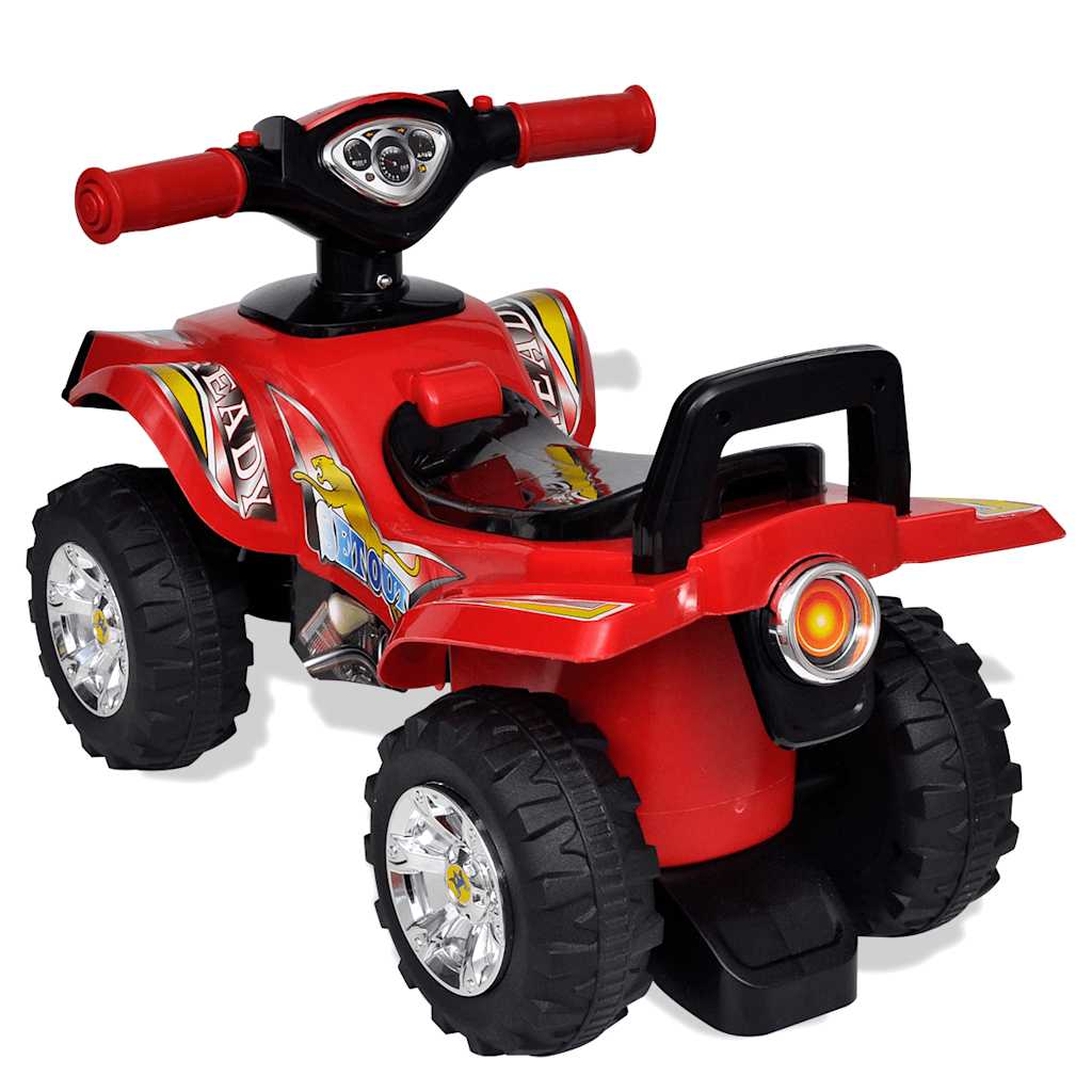 Quad correpasillos infantil con sonidos y luces rojo