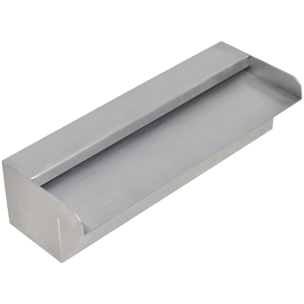 Fuente cascada rectangular piscina acero inoxidable 30 cm