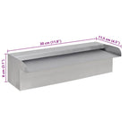 Fuente cascada rectangular piscina acero inoxidable 30 cm