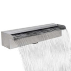 Fuente cascada rectangular piscina acero inoxidable 30 cm