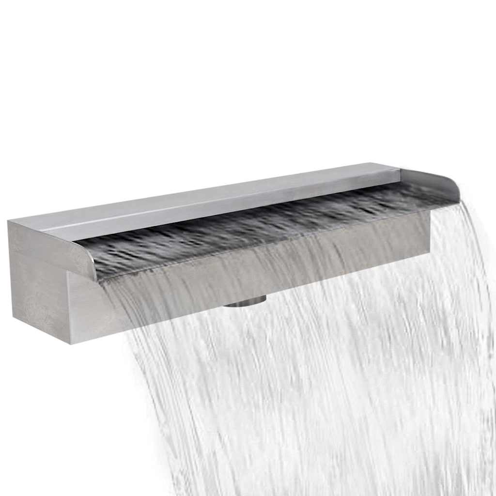 Fuente cascada rectangular piscina acero inoxidable 30 cm
