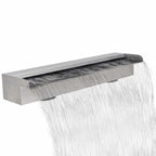 Fuente cascada rectangular piscina acero inoxidable 30 cm