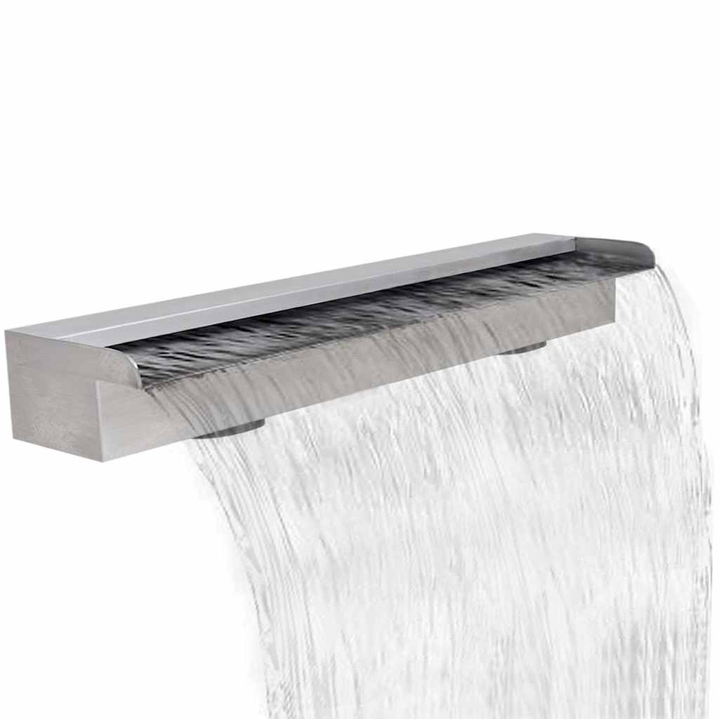 Fuente cascada rectangular piscina acero inoxidable 30 cm