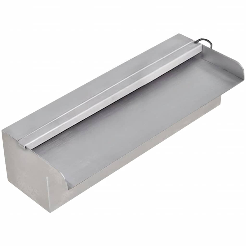 Rectangular LED waterfall fountain for swimming pool, stainless steel, 60 cm