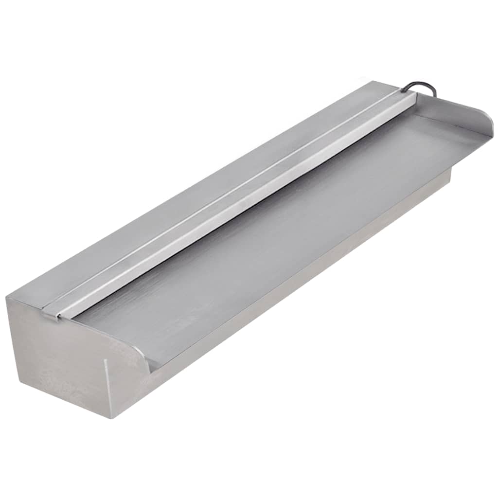 Rectangular LED waterfall fountain for swimming pool, stainless steel, 60 cm