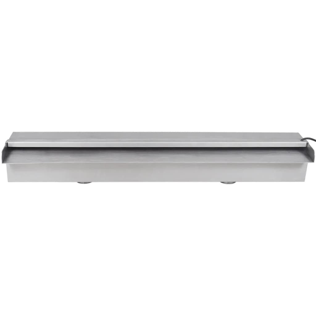 Fuente cascada rectangular LED para piscina acero inoxidable 60 cm