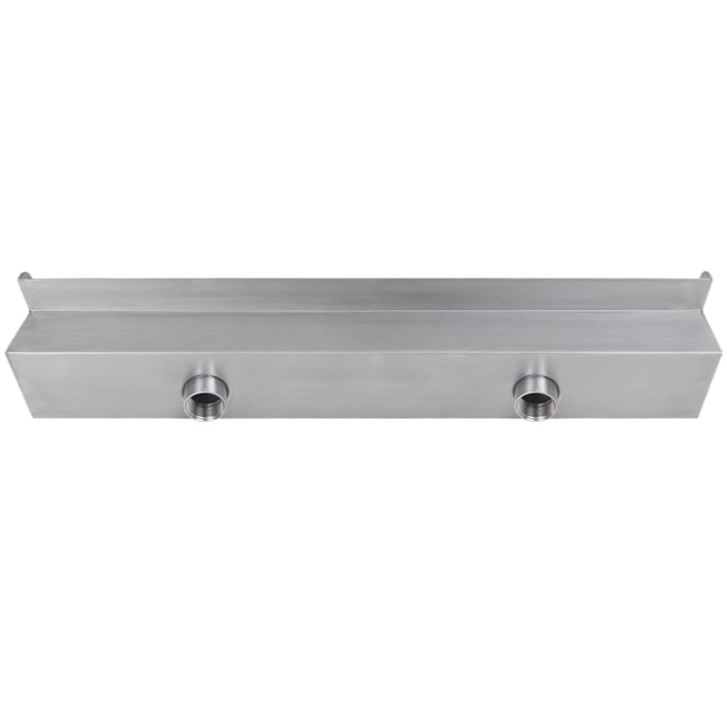 Fuente cascada rectangular LED para piscina acero inoxidable 60 cm