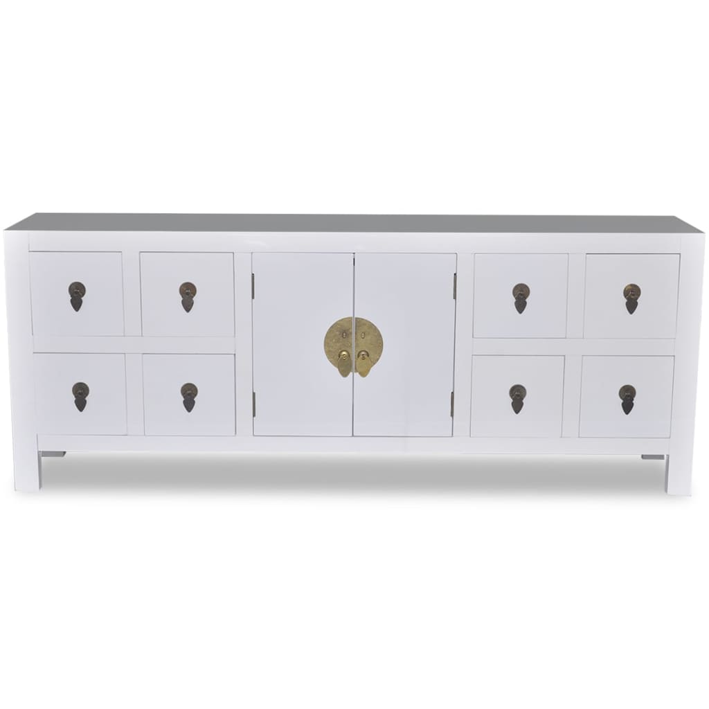 Aparador de estilo asiático con 8 cajones y 2 puertas madera