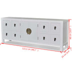 Aparador de estilo asiático con 8 cajones y 2 puertas madera
