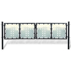 Puerta de valla ASSEN con arco superior de acero, 89x200 cm, negro