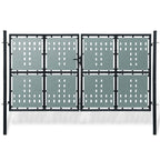 Puerta de valla ASSEN con arco superior de acero, 89x200 cm, negro
