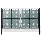 Puerta de valla ASSEN con arco superior de acero, 89x200 cm, negro