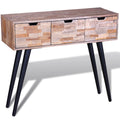 Mesa consola con 3 cajones de madera de teca reciclada