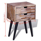 Mesita de noche con 2 cajones madera de teca reciclada