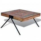 Mesa de centro con patas en forma de V madera de teca reciclada