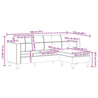Sofá modular de 3 plazas de cuero artificial negro