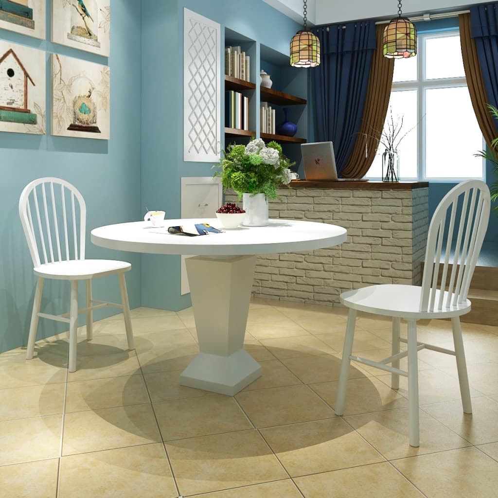 Sillas de comedor 2 uds madera maciza caucho terciopelo blanco