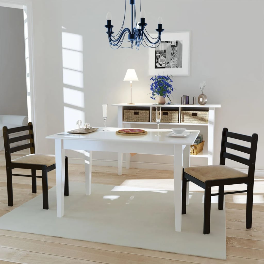 Sillas de comedor 2 uds madera maciza caucho terciopelo blanco