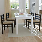 Sillas de comedor 4 uds madera maciza caucho terciopelo blanco