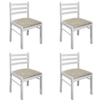 Sillas de comedor 4 uds madera maciza caucho terciopelo blanco