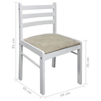 Sillas de comedor 4 uds madera maciza caucho terciopelo blanco