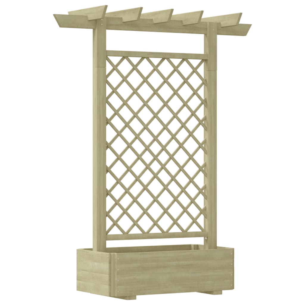 Pérgola con jardinera de madera 162x56x204 cm