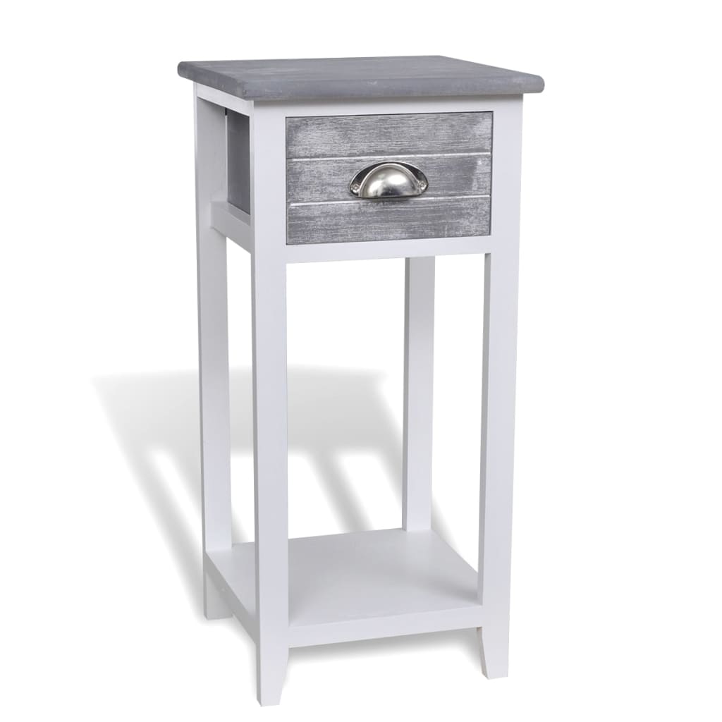 Mesita de noche con 1 cajón blanca