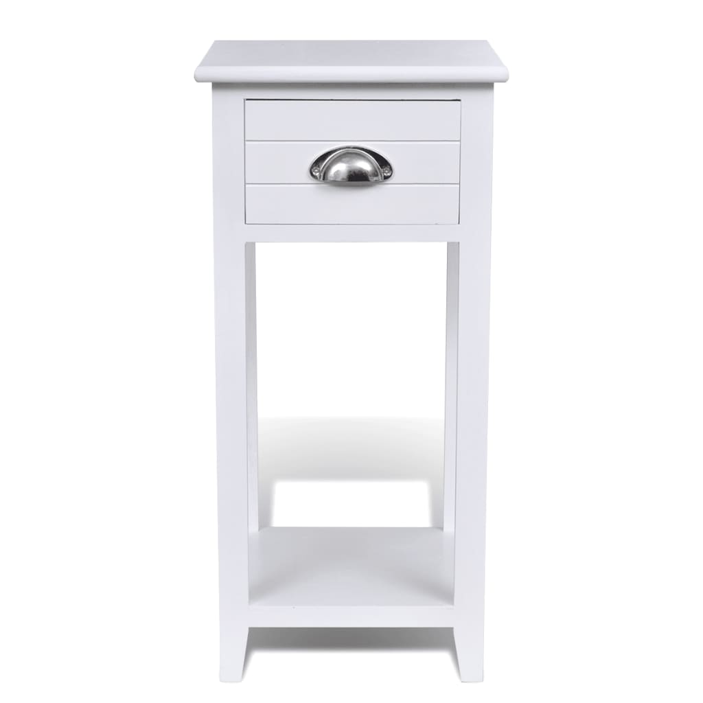 Mesita de noche con 1 cajón blanca