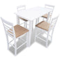 Bar table and 4 white wooden bar stools