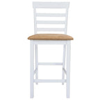 Mesa de bar y 4 taburetes de barra madera blanca