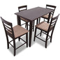 Bar table and 4 white wooden bar stools