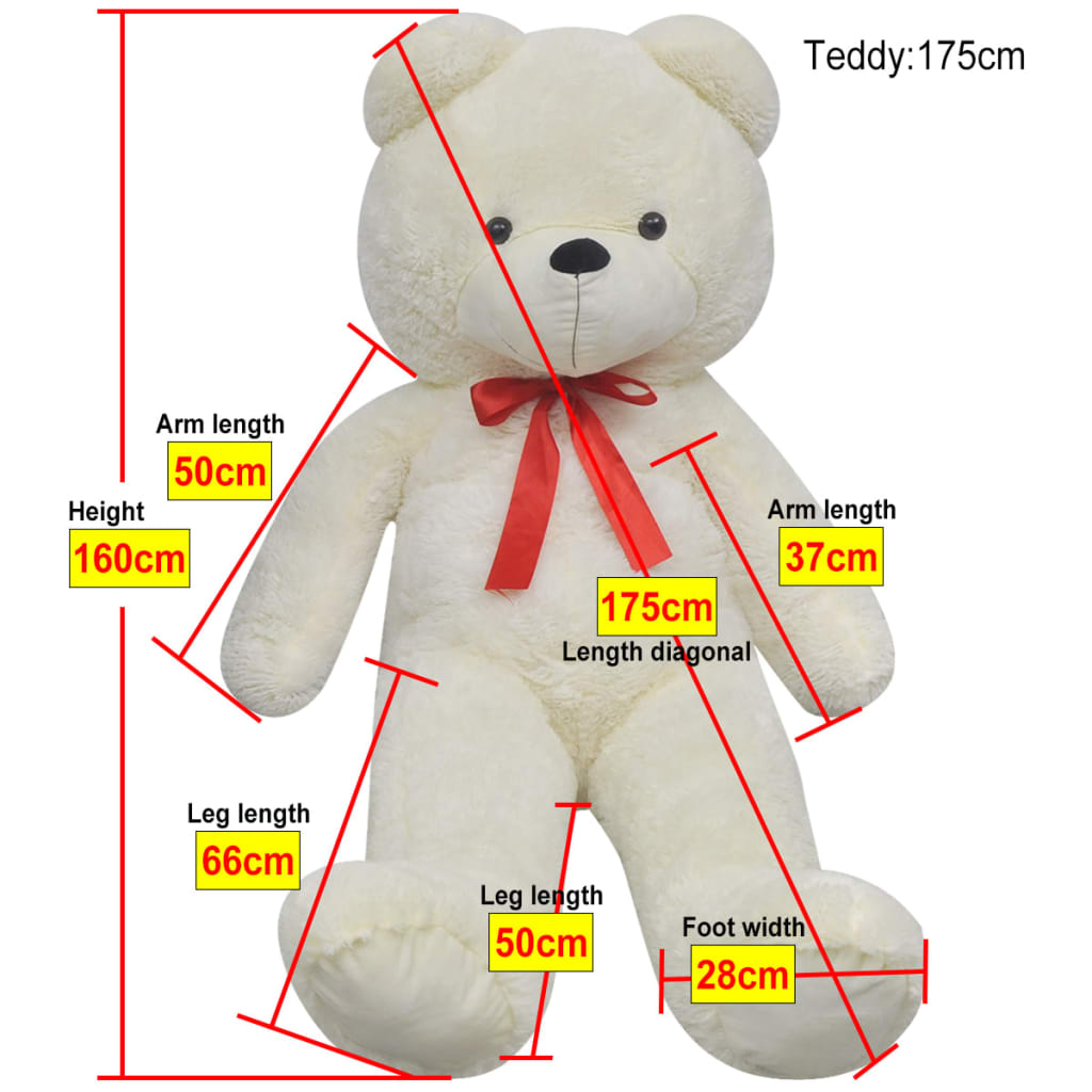 Oso de peluche XXL blanco 160 cm