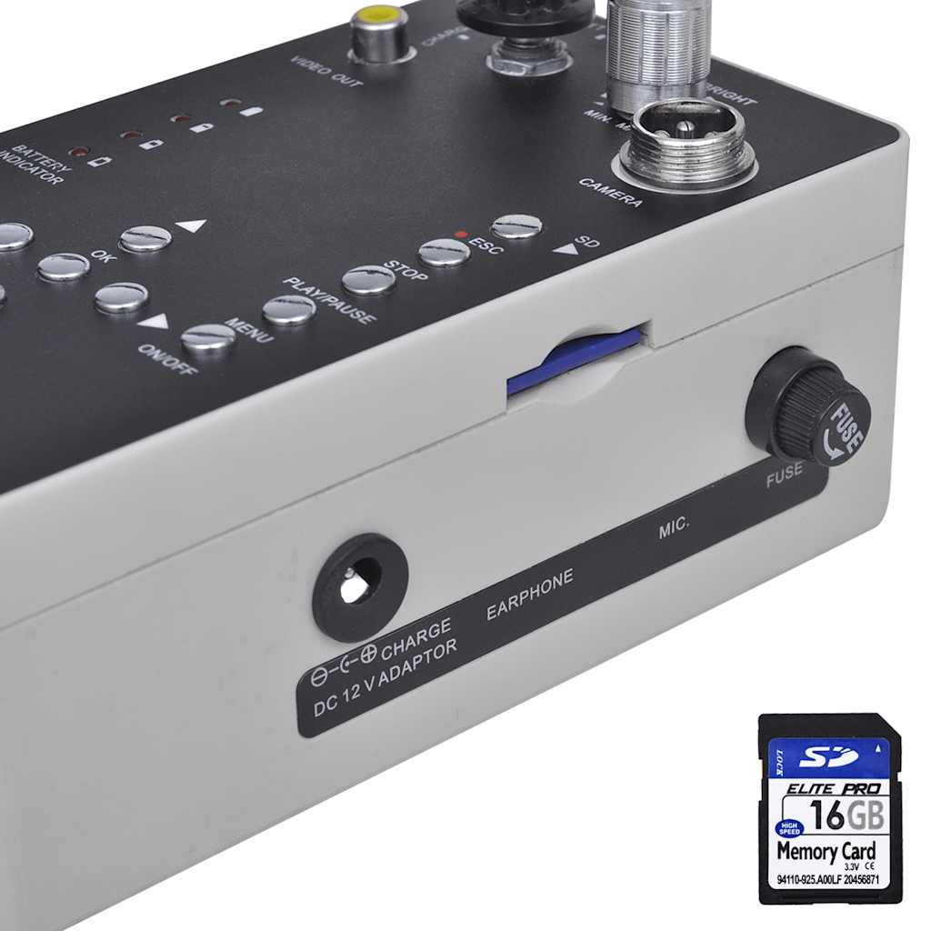 Cámara de inspección de tuberías 30 m con caja de control DVR