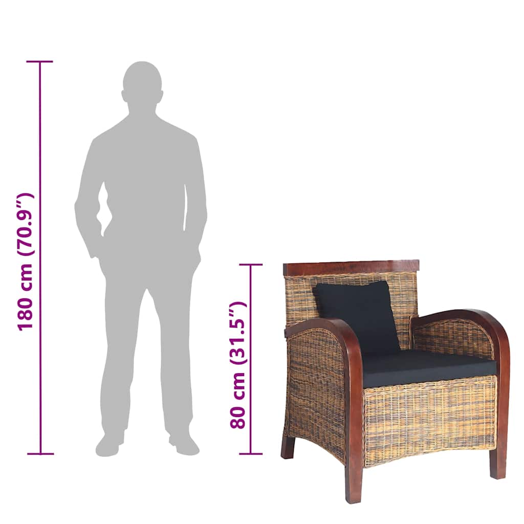 Sillón de ratán tejido a mano