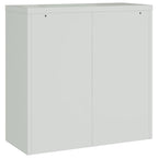 Armario de oficina 2 puertas 90 cm acero gris