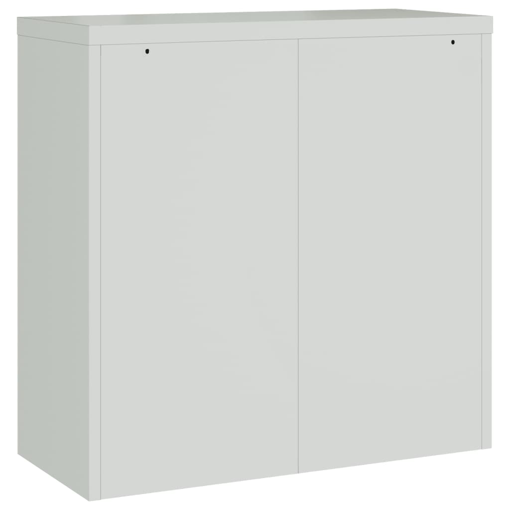Armario de oficina 2 puertas 90 cm acero gris