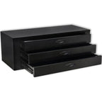 Cajón de herramientas de metal con 3 cajones negro