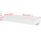 Estantes flotantes de pared 2 uds MDF blanco para libros/DVD