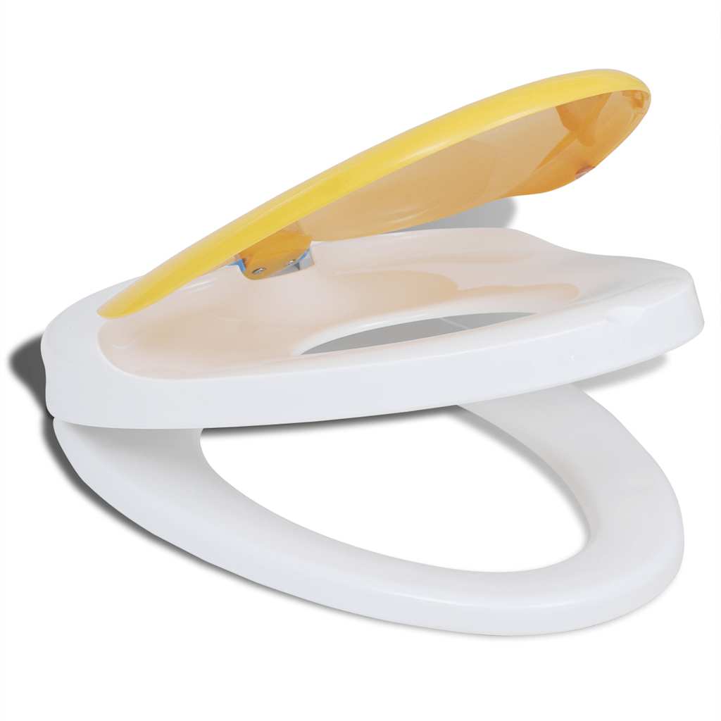 Asiento de inodoro de adultos y niños de cierre suave amarillo