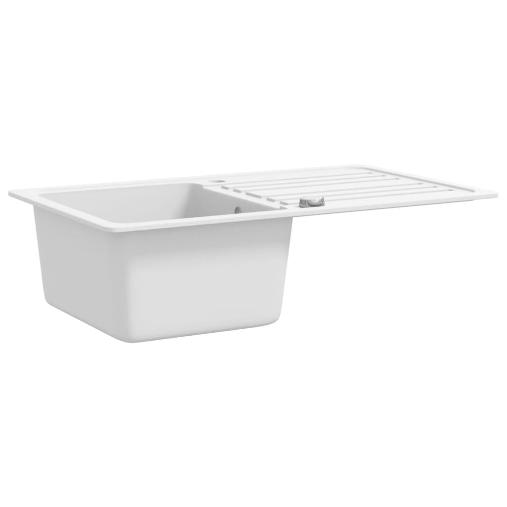 Fregadero reversible blanco de granito una cubeta escurridor