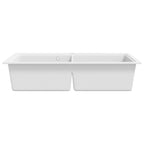 Fregadero encastrable de granito blanco de dos cubetas