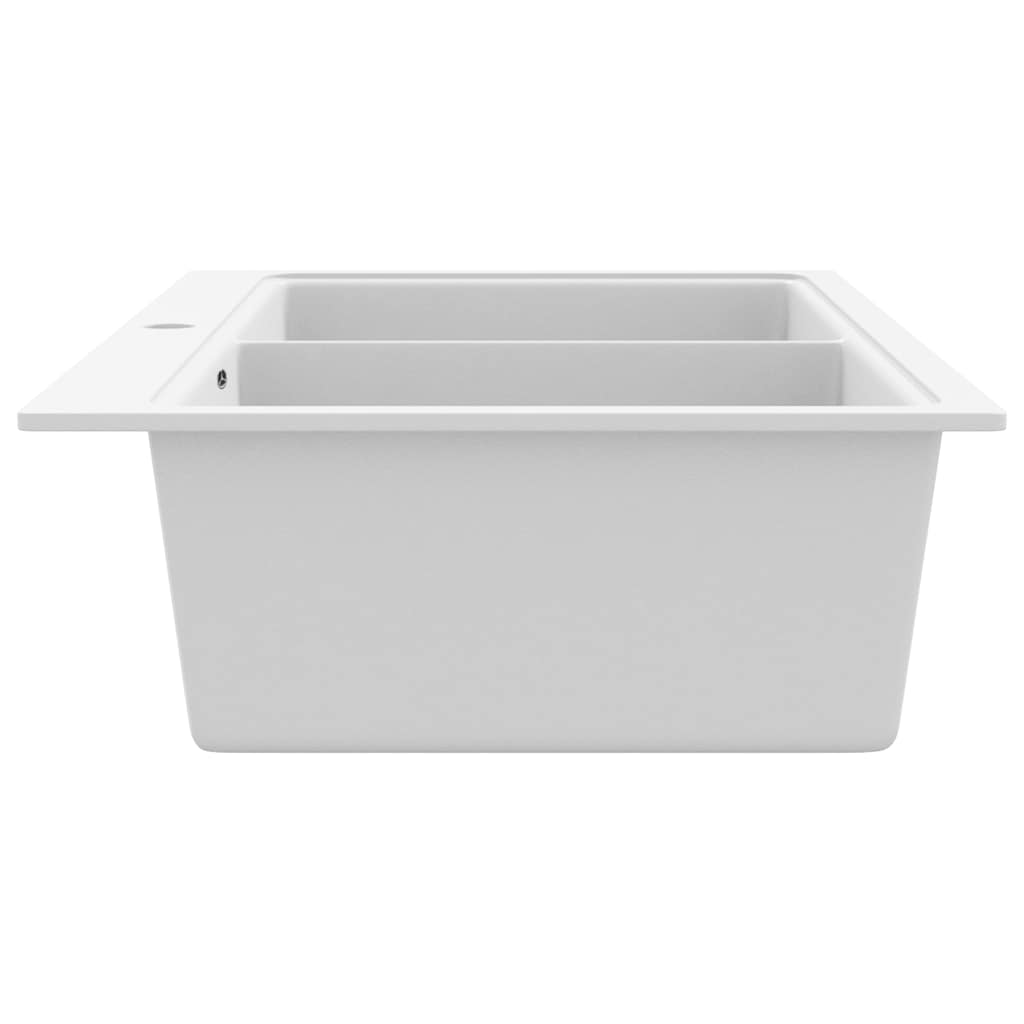 Fregadero encastrable de granito blanco de dos cubetas