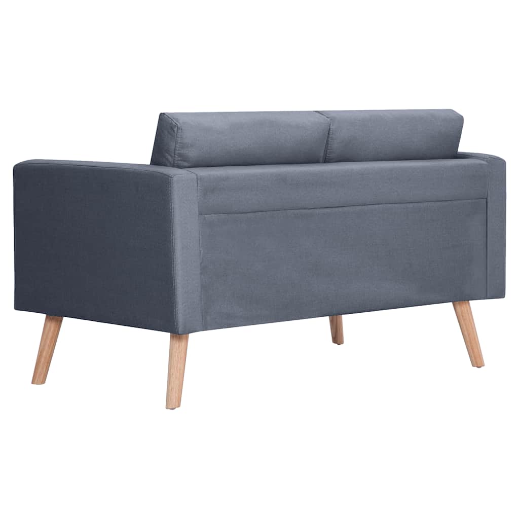 Sofá de 2 plazas de tela gris oscuro