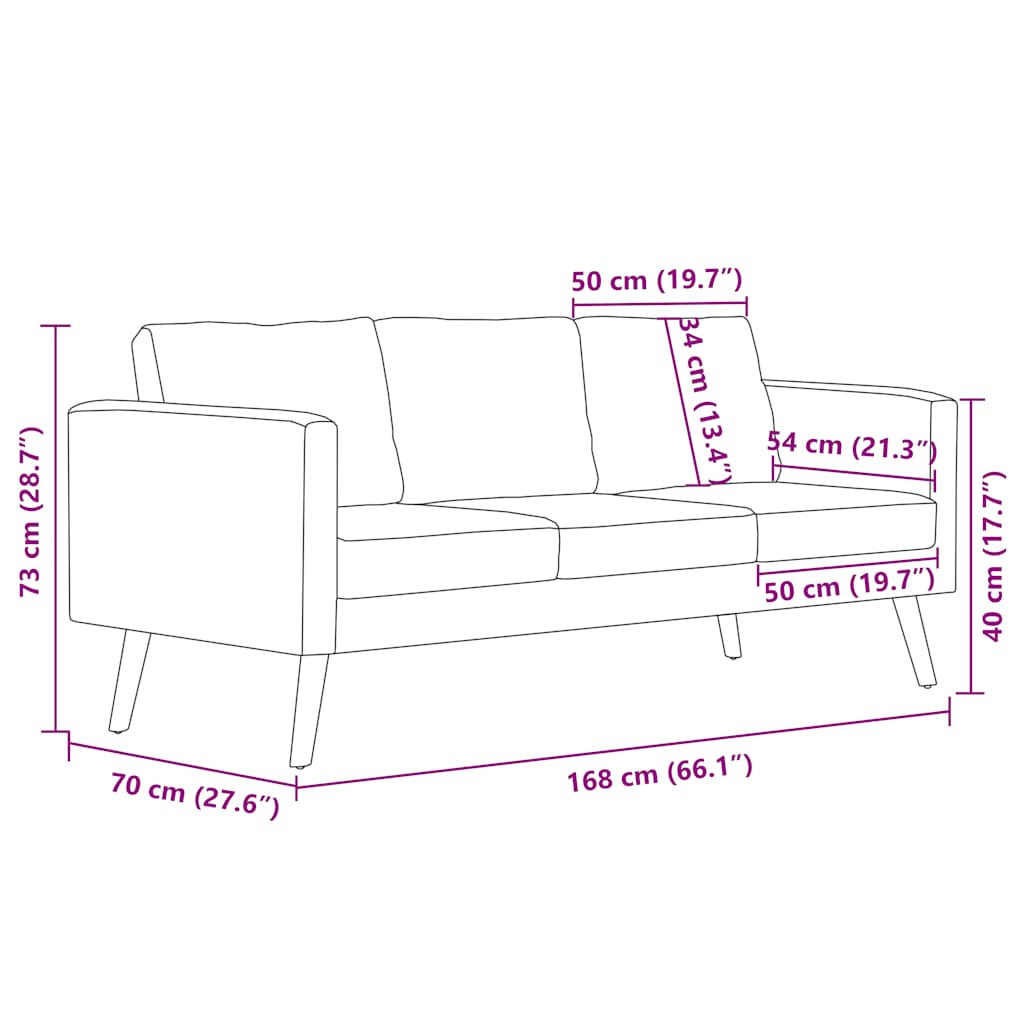 Sofá de 3 plazas de tela gris oscuro