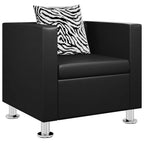 Sillón de cuero sintético negro