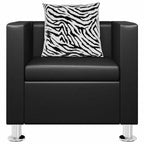 Sillón de cuero sintético negro