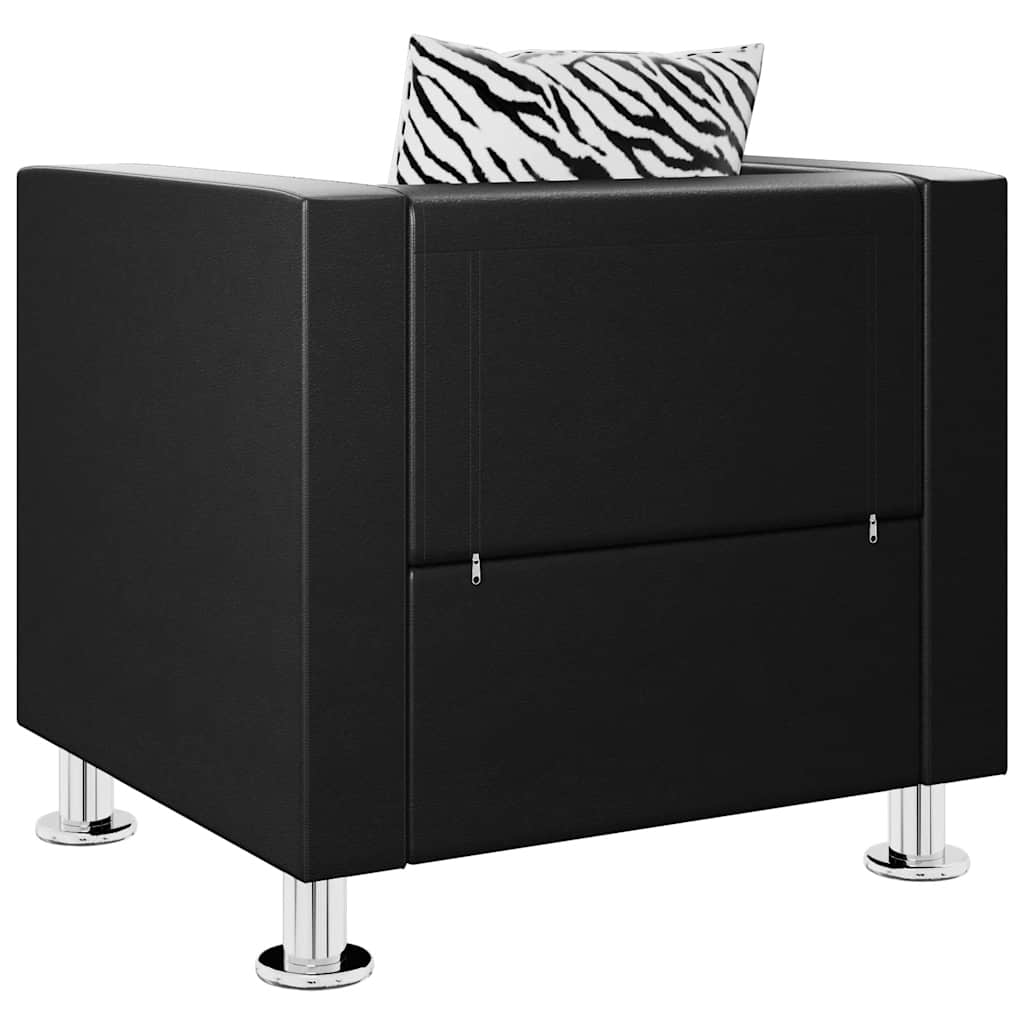 Sillón de cuero sintético negro