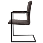 Sillas de comedor voladizas 2 unidades cuero sintético marrón oscuro